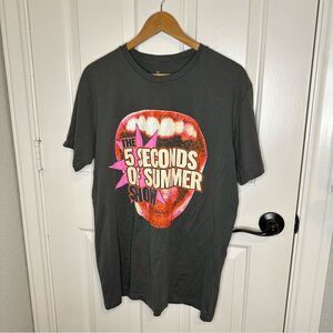 5 Seconds Of Summer 5SOS Summer Show World Tour 2023 Lips Graphic Tee Sz L Indie